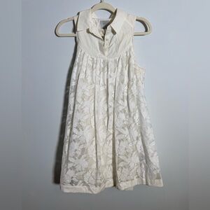 Anthropologie HD in Paris Ivory Lace Collared Dress Romantic Cottagecore Bridal